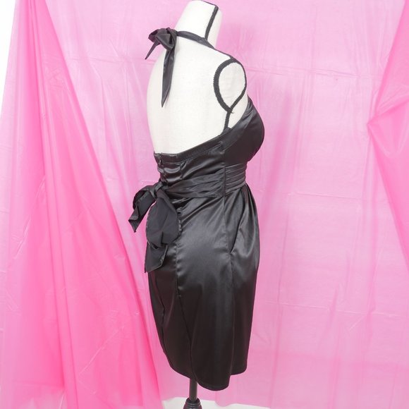 Arden B. Black Satin Halter Size S Party Dress - Picture 8 of 11